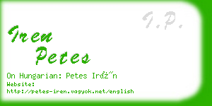 iren petes business card